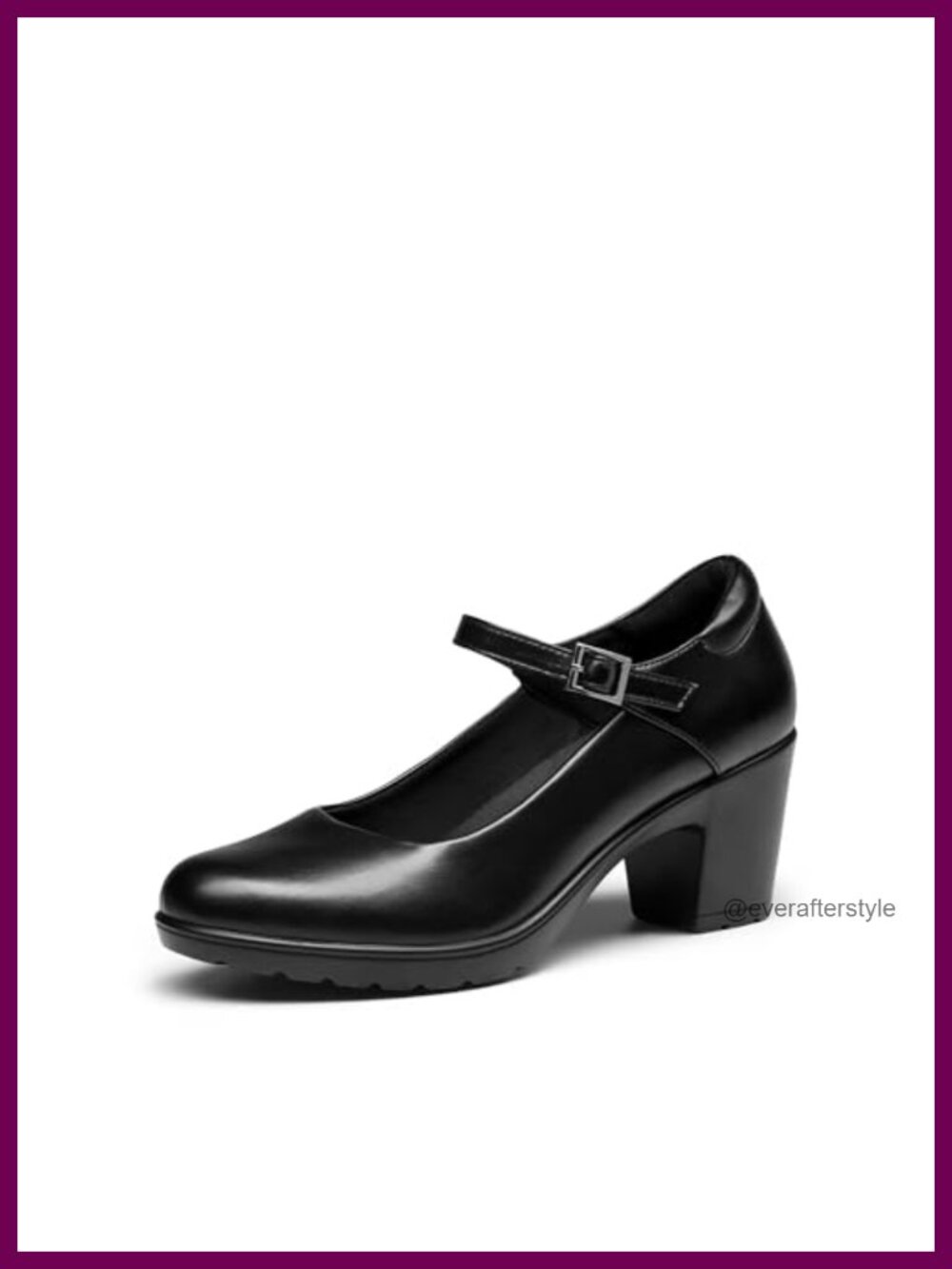 Mary Jane Heels with Arch Support & Cushioned Insole Low Block Heel